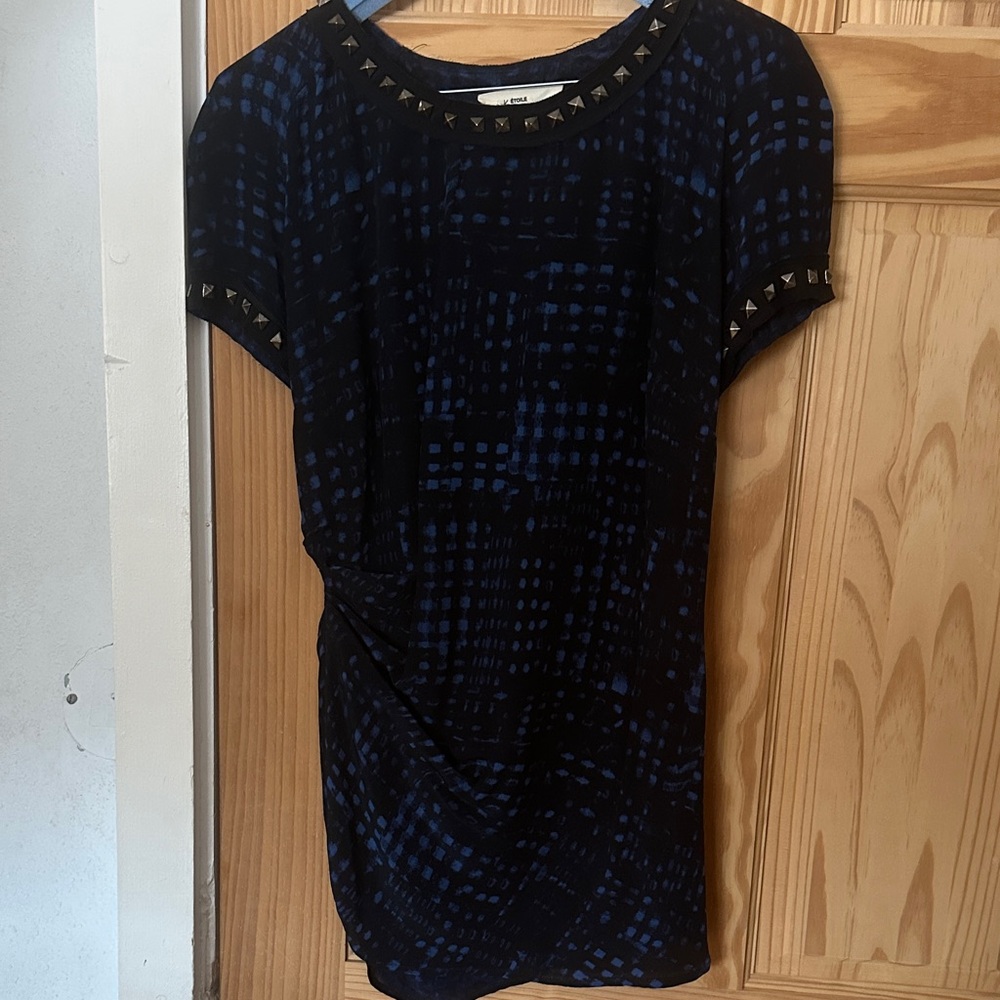 Isabel Marant Black and Blue Patterned Blouse